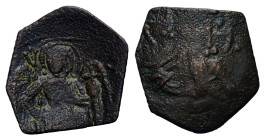 Latin Rulers of Constantinople. AD 1204-1261. Æ Trachy (16,5 mm, 1,2 g), Constantinople. Sear 2036. Good fine.