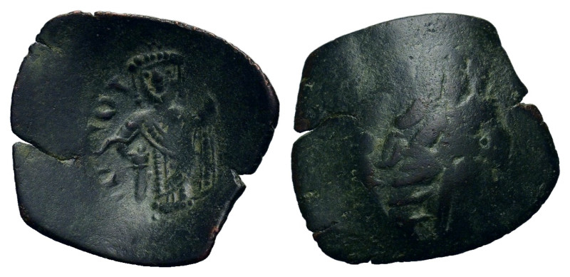 Baldwin of Courtenay. AD 1240-1261. Æ Trachy (20,5 mm, 1,5 g), Constantinople. S...