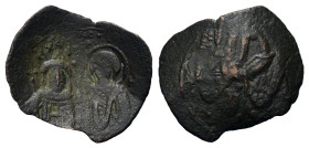 Michael VIII Paleologus. AD 1261-1282. Æ Trachy (23 mm, 1,3 g), Thessalonica. Sear 2298. Good fine.