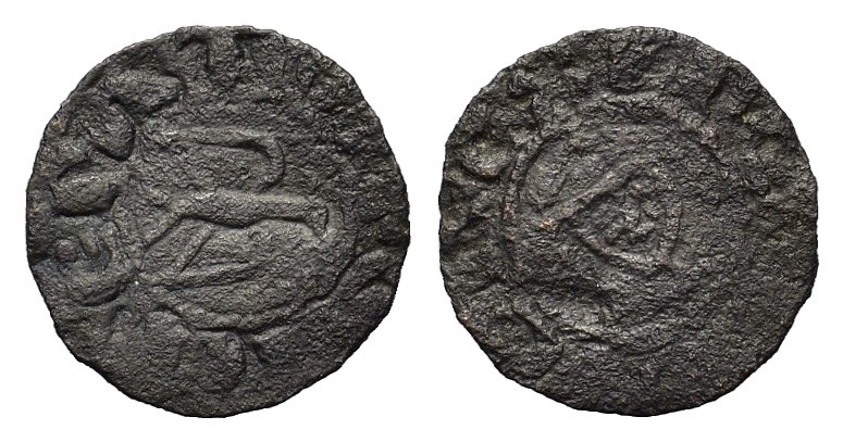 Italy, Messina. Enrico VI. AD 1191-1197. BI Denaro (15,2 mm, 0,5 g). In the name...