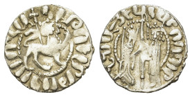 Armenian Kingdom, Cilician Armenia, Hetoum I. AD 1226-1270. AR Tram. (20 mm, 3 g) Zabel and Hetoum standing, facing one
another, each crowned with hea...