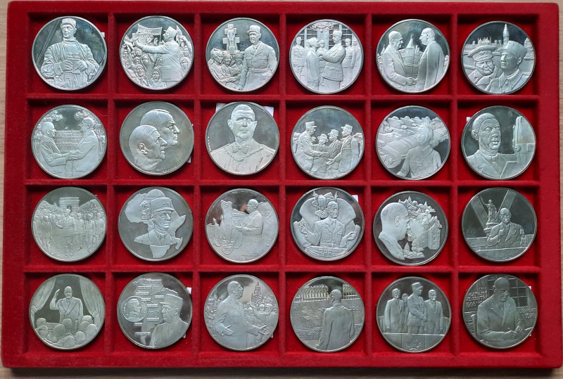 France / Russia, Complete set of 24 Medals commemorating the General
de Gaulle. ...