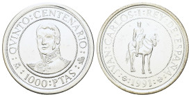 Spain, 1000 Pesetas 1991. AR. Proof (32,9 mm, 13,53 g) Commemorative "V CENTENARIO".