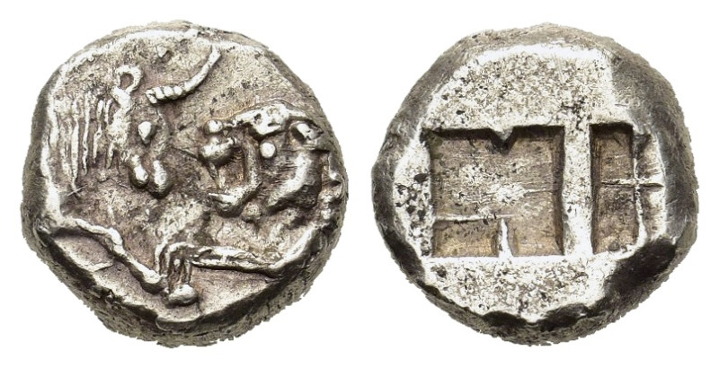 Kingdom of Lydia, Kroisos. Circa 564-539 BC. AR 1/6 Stater. Confronted foreparts...