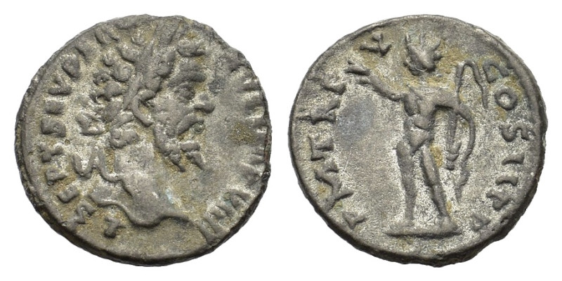 Septimius Severus. AD 193-211 (18 mm, 3,1 g) Laureate, draped and cuirassed bust...