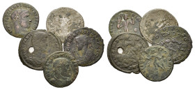 Lot of 5 Roman Imperial Æ coins, to be catalog. Lot as sold as is, no return.