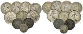 World, Large lot of 10 AR coins from Spain and France to be cataloged. Total weight 84 g