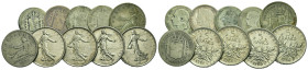 World, Large lot of 10 AR coins from Spain and France to be cataloged. Total weight 86 g