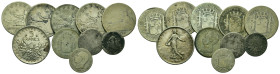 World, Large lot of 10 AR coins from Spain and France to be cataloged. Total weight 72 g