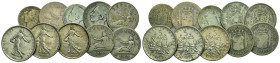 World, Large lot of 10 AR coins from Spain and France to be cataloged. Total weight 94 g