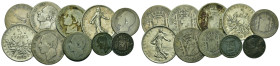 World, Large lot of 10 AR coins from Spain and France to be cataloged. Total weight 76 g