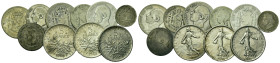 World, Large lot of 10 AR coins from Spain and France to be cataloged. Total weight 82 g