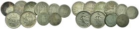 World, Large lot of 10 AR coins from Spain and France to be cataloged. Total weight 82 g