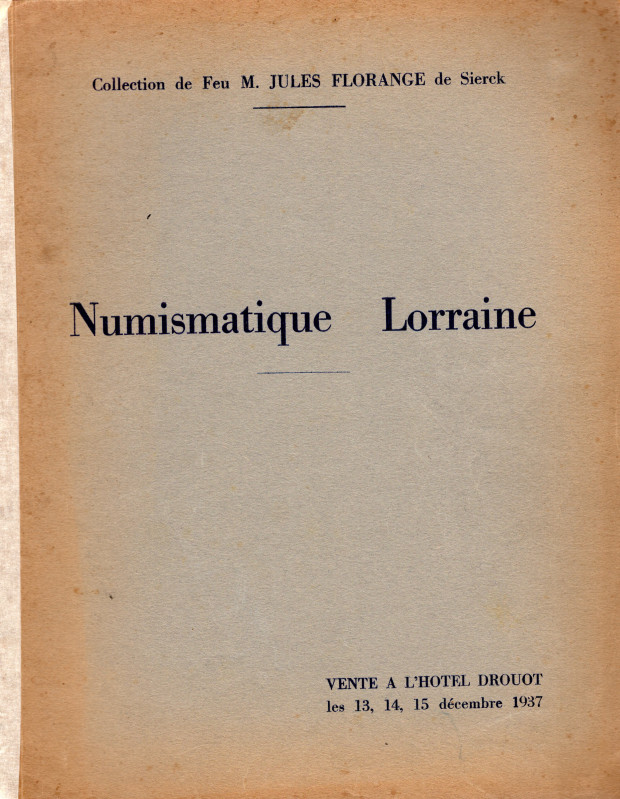 CIANI M.L. – Paris 13/15- December- 1937. Collection de feu M. Jules Florange de...