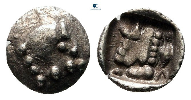 Asia Minor. Uncertain mint circa 450-400 BC. 
Tetartemorion AR

7 mm, 0,16 g...
