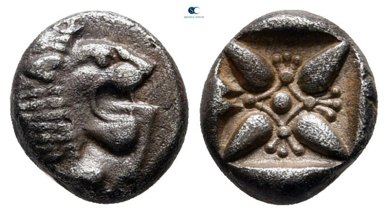 Ionia. Miletos circa 525-475 BC. 
Diobol AR

9 mm, 0,96 g



very fine