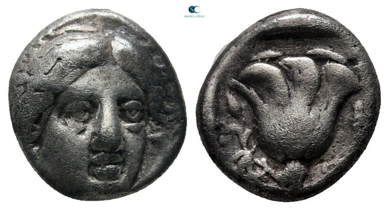 Islands off Caria. Rhodos circa 408-390 BC. 
Hemidrachm AR

11 mm, 1,78 g

...