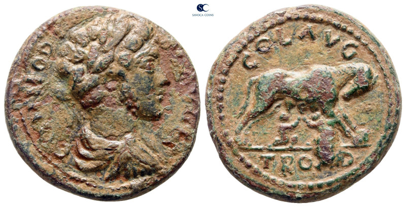 Troas. Alexandreia. Commodus and Annius Verus, as Caesars AD 166-177. 
Bronze Æ...