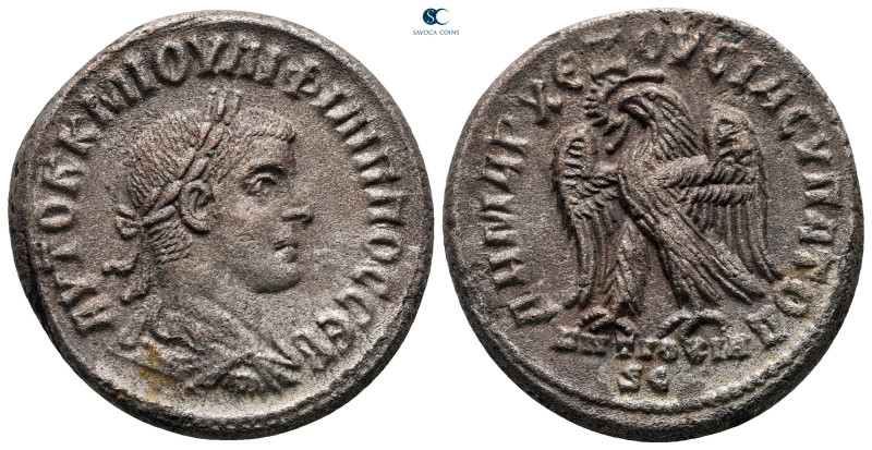 Seleucis and Pieria. Antioch. Philip II AD 247-249. 
Billon-Tetradrachm

26 m...