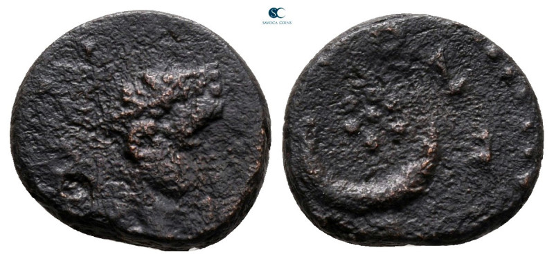 Mesopotamia. Carrhae. Septimius Severus AD 193-211. 
Bronze Æ

13 mm, 1,90 g...