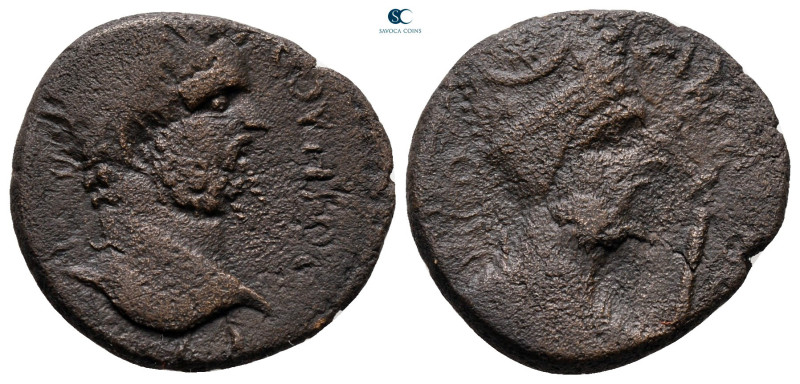 Mesopotamia. Edessa. Septimius Severus with Abgar VIII AD 193-211. 
Bronze Æ
...