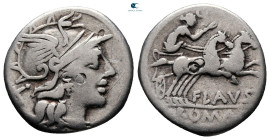 Decimius Flavius 150 BC. Rome. Denarius AR