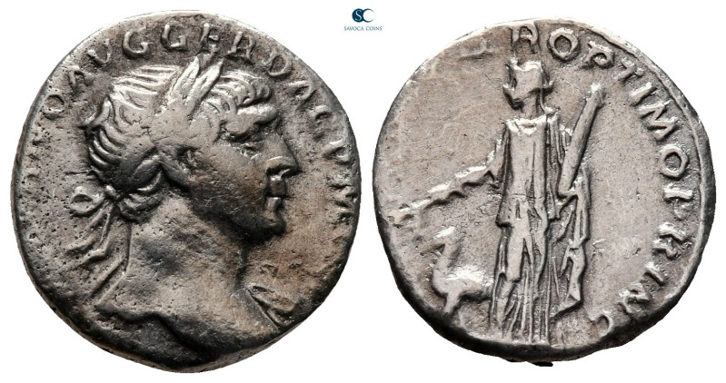 Trajan AD 98-117. Rome
Denarius AR

17 mm, 3,27 g



nearly very fine