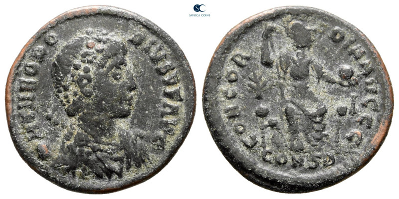 Theodosius I AD 379-395. Constantinople
Follis Æ

18 mm, 1,97 g



nearly...