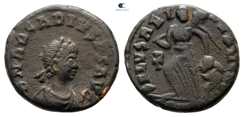 Arcadius AD 383-408. Uncertain mint
Follis Æ

13 mm, 1,34 g



very fine