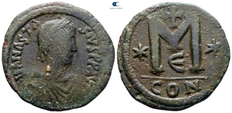 Anastasius I AD 491-518. Constantinople
Follis or 40 Nummi Æ

35 mm, 17,72 g...