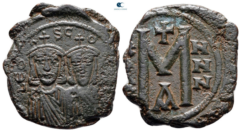 Leo V the Armenian, with Constantine AD 813-820. Constantinople
Follis or 40 Nu...