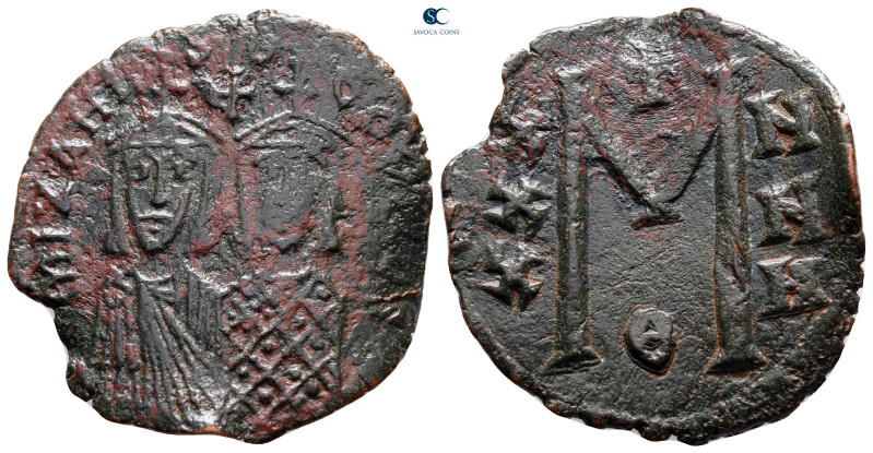 Michael II with Theophilus AD 820-829. Constantinople
Follis or 40 Nummi Æ

3...