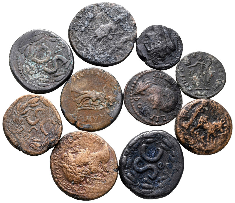 Lot of ca. 10 roman provincial bronze coins / SOLD AS SEEN, NO RETURN! 

very ...