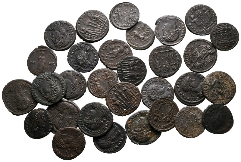 Lot of ca. 30 late roman bronze coins / SOLD AS SEEN, NO RETURN! 

very fine