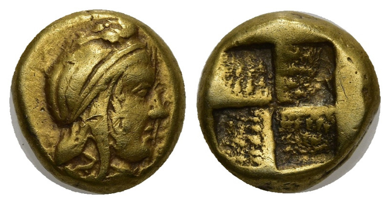 Greek
MYSIA.Kyzikos. (Circa 450-330 BC).
EL Hekte (10.59mm 2.65g)
Obv: Head o...