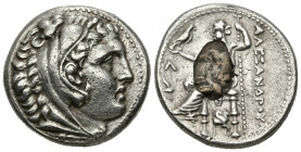 Greek
KINGS OF MACEDON. Alexander III 'the Great' (336-323 BC). Amphipolis.
AR Tetradrachm (26.8mm 16.77g)
Obv: Head of Herakles right, wearing lio...