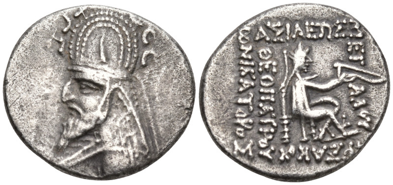 Greek
PARTHIAN KINGDOM. Sinatruces ( 93-69 BC).
AR Drachm (17.7mm 3.85g)
Obv:...