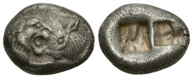Greek
KINGS of LYDIA. Kroisos (circa 560-546 BC). Sardes
AR Siglos (13.6mm 5.14) .
Obv: Confronted foreparts of a lion and a bull.
Rev: Two incuse...