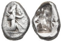 Greek
ACHAEMENID EMPIRE. Time of Darios II (circa 425-405 BC). Sardes
AR Siglos (13.8mm 5.38g)
Obv: Persian king or hero, wearing kidaris and kandy...