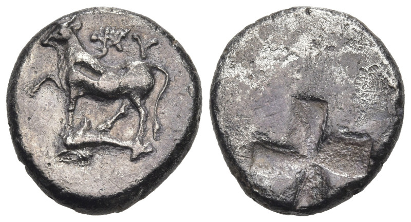 Greek
THRACE. Byzantion. (Circa 340-320 BC).
AR Siglos (17.6mm 5.02g)
Obv: ΠΥ...
