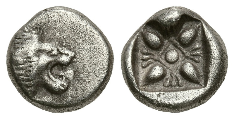 Greek
IONIA. Miletos. (6th-5th centuries BC).
AR Diobol (9.7mm 1.1g)
Obv: For...