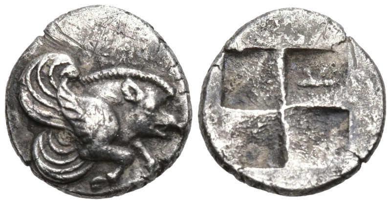 Greek
IONIA. Klazomenai. (Circa 480-400 BC)
AR Diobol (10.6mm 0.95 g).
Obv: F...