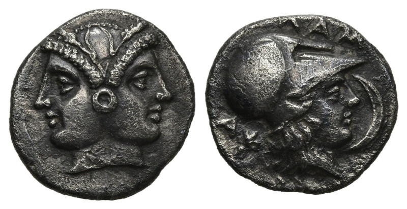 Greek
MYSIA. Lampsakos. (4th-3rd century BC).
AR Diobol (12.35mm 1.13g)
Obv: ...