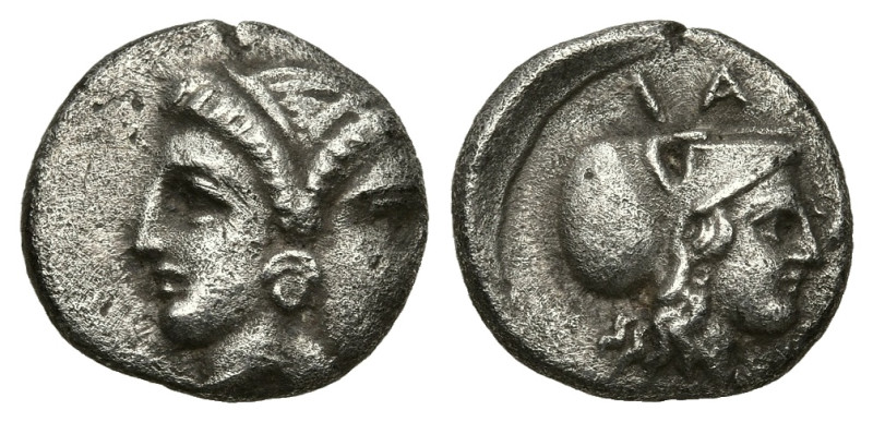 Greek
MYSIA. Lampsakos. (Circa 390-330 BC).
AR Diobol (10.9mm 1.11g)
Obv: Jan...