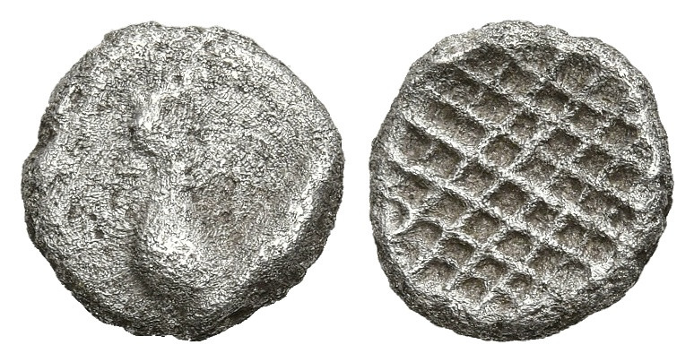 Greek
TROAS. Dardanos (450-420 BC).
AR Obol (8.38mm 0.56g)
Obv: Cock standing...