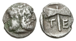 Greek
ISLANDS OFF TROAS. Tenedos. (Circa 450-387 BC).
AR Obol (7.8mm0.55g)
Obv: Janiform head of Hera, on left, and Zeus, on right.
Rev: Τ-Ε Doubl...