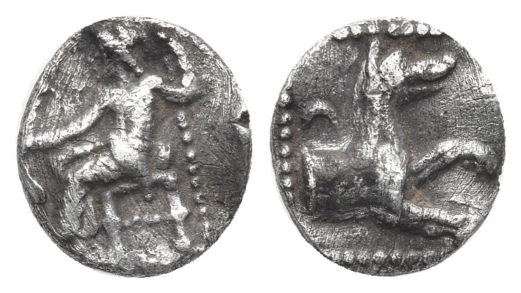Greek
LYCAONIA. Laranda. (Circa 324/3 BC)
AR Obol (8.41mm 0.49g).
Obv: Baalta...