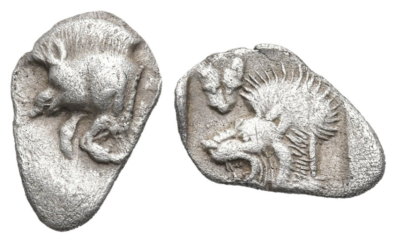 Greek
MYSIA. Kyzikos. (Circa 450-400 BC).
AR Hemiobol (11.2mm 0.37g).
Obv: Fo...
