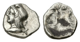 Greek
MYSIA. Kyzikos. Circa (450-400 BC).
AR Hemiobol (7.53mm 0.33g).
Obv: Head of Attis left, wearing Phrygian cap
Rev: Head of bull facing sligh...