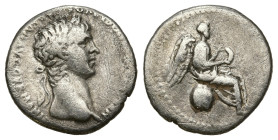 Roman Provincial
CAPPADOCIA. Caesarea-Eusebeia. Nero (54-68 AD).
AR Hemidrachm (14.8mm 1.76g)
Obv: Laureate head right
Rev: Victory seated right o...
